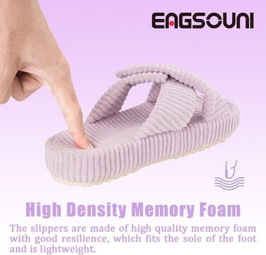 Жіночі домашні тапочки з меморі-піною, зручні, з перехресними ремінцями, антиковзні, для дому та сну, розмір 37/38 EU, світло-фіолетовий