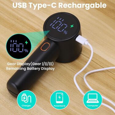 Електричний видалення ворсу Kssvzz: бездротовий зрізувач ворсу для одягу, 3 швидкості, LED-дисплей, USB-зарядка, 2 змінні леза