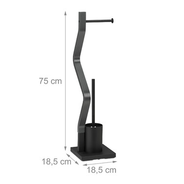 Relaxdays Toilet Set black/grey