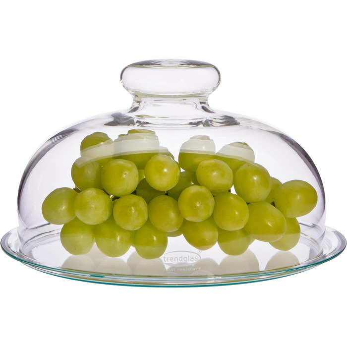 Trendglas Jena Fruit Dome / Cheese Dome with Glass Coaster, 17 cm