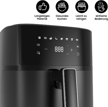 Iceagle Hot Air Fryer 6.5L Airfryer XL - 1700W Air Fryer | Hot Air Fryer Air Fryers without Oil | Hot Air Fryer with 8 Programs, Digital LED Touchscreen, Timer, Black 6.5L
