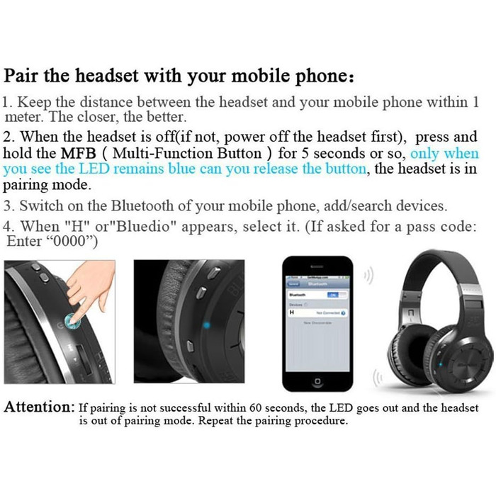 Бездротові навушники Bluedio HT Shooting Brake Bluetooth 4.1 Stereo (Чорний)