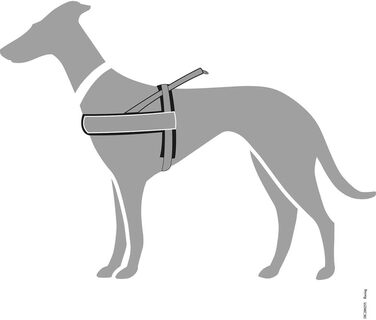 Шлейка для собак HUNTER RACING, чорна, м'яка, світловідбиваюча, регульована, розмір M-L