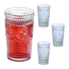 Relaxdays Vintage-Style Drinking Glasses, Set of 4