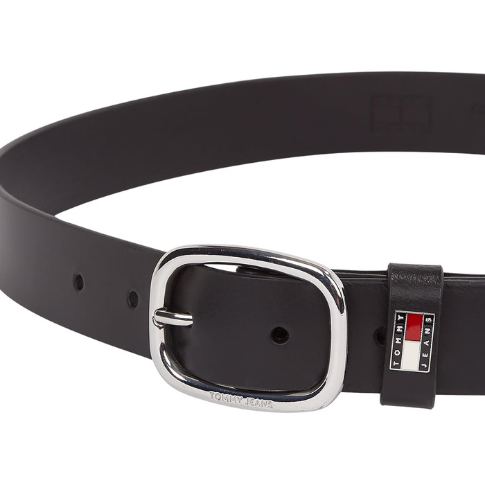 Жіночий шкіряний ремінь Tommy Jeans овальний, чорний, 95 см
