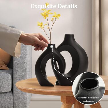 Керамічна ваза для сухоцвітів та декор, білий колір, сучасний дизайн, скандинавський стиль