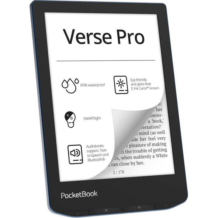 Електронна книга PocketBook Verse Pro 16 ГБ, 6 дюймів, чорна