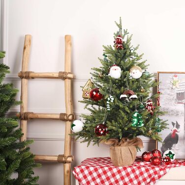 Набір прикрас на ялинку Alupssuc 65 шт. - ялинкові кулі, 4-14 см, пластик, для ялинки, святкування, вечірки, білий, золотий, червоний та зелений