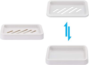 Набір мисочок для мила з підставою, 2 шт, сірий колір. Підходить для кухні та ванної кімнати. Легко чистити.