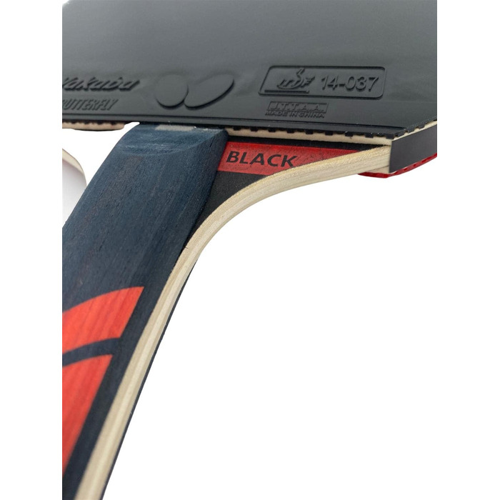 Стіл-тенісний ґрати Butterfly® Dimitrij Ovtcharov Black з Eva-технологією, ITTF сертифікованим покриттям Wakaba 2,1 мм та чохлом DC2 | Професійний ґрати для досвідчених гравців