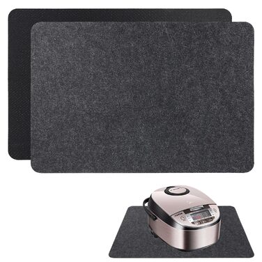Термостійкі підкладки під кавомашину, мікрохвильову піч, тостер, фритюрницю (2 шт., 30x45 см, чорний)