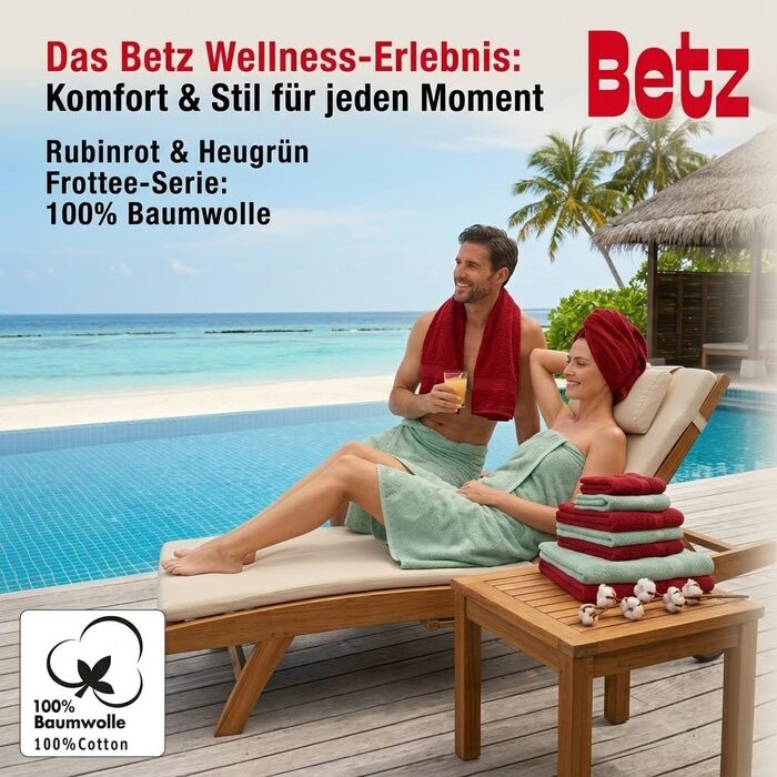 Набір рушників Betz Premium 12 предметів, 100% бавовна, Oeko-TEX, 470 г/м², колір сіно-зелений/ялиновий (2 банні, 4 ручні, 2 гігієнічні, 2 для мила, 2 рукавички)