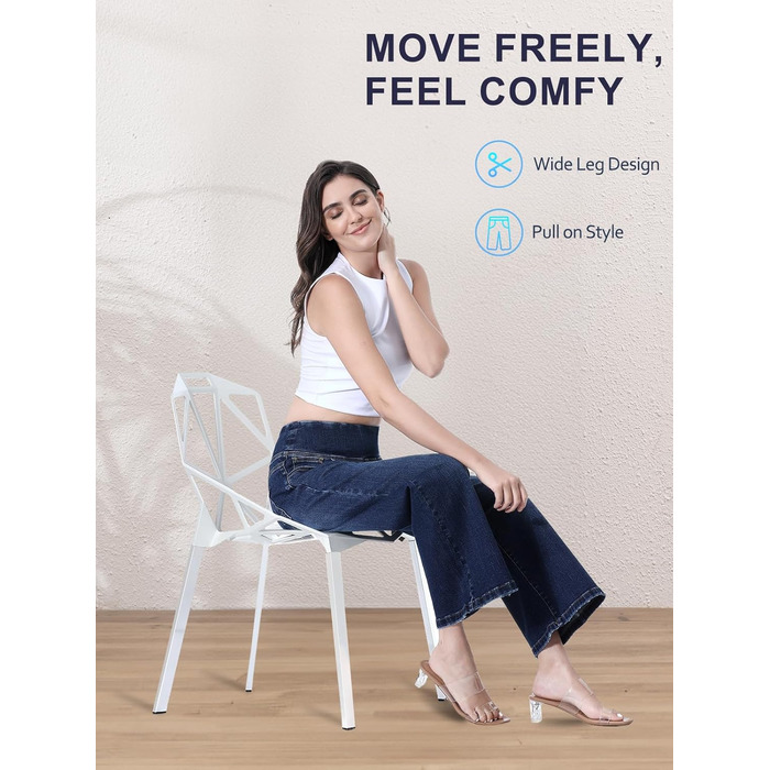 Джинси жіночі Baggy з високою талією, широкі, укорочені прямі, еластичні, літні, колір - темний індиго