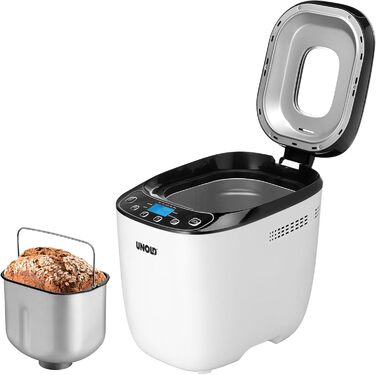 Хлібопекарня Unold 68010 Backmeister Design: чорно-біла, 1.0 кг, 12 програм, LCD-дисплей
