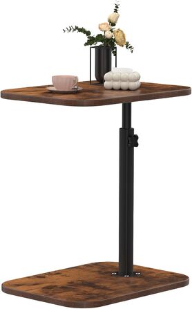 Стіл для ноутбука в ліжко, комп'ютерний стіл, Lapdesk, складний Betttisch, регульований кут 360°, знімний, портативний, для книг (40 x 30 x 80 см, C-подібний, горіла дерев'яна поверхня)