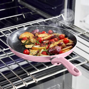 Набір кухонного посуду GreenLife Essentials 10 предметів: антипригарне покриття кераміки, рожевий колір, PFAS & PFOA-free, для плити, сумісно з посудомийною машиною