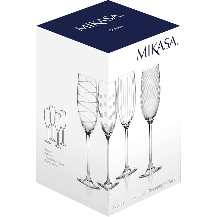 Набір келихів для шампанського Mikasa Cheers Kristall, 4 шт, 250 мл - келихи з оригінальним дизайном