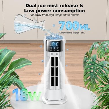 Мобільний кондиціонер Klimaanlage 4-в-1: Турбо-вентилятор, охолоджувач з водяним резервуаром, 4 швидкості, осциляція 90°, таймер 10H, пульт, тиха робота для дому