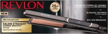 Revlon SmoothStay 25mm Coconut Oil Infused Straightener with Travel Pouch - Adjustable Temperature up to 235°C