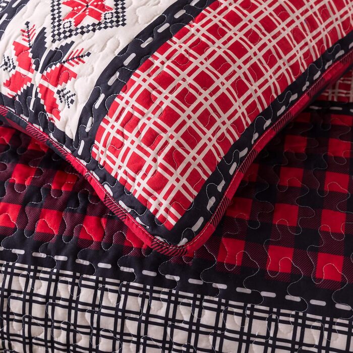 Комплект постільної білизни Soul & Lane: ковдра з 2 наволочками, дитячий, з дикими тваринами, природа, рустикальний стиль, Queen