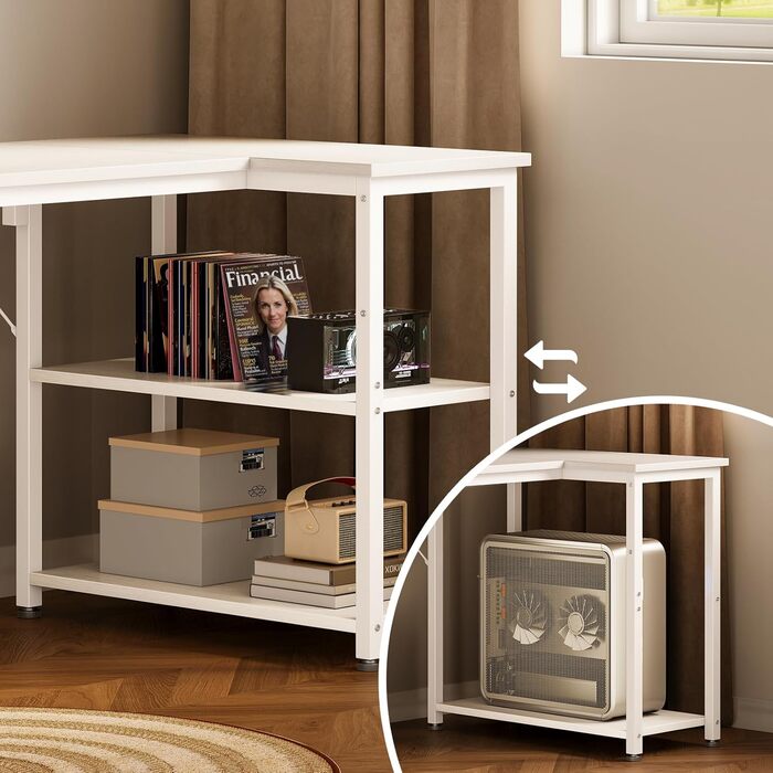 Ігровий стіл Coleshome, кутовий, з обертовим відсіком, 100x70 см, білий