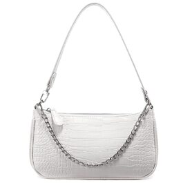 Сумка жіноча LOVEVOOK крокодиловий візерунок біла: сумка-клатч, сумка на плече, міні-сумка месенджер для побачень, вечірок, покупок