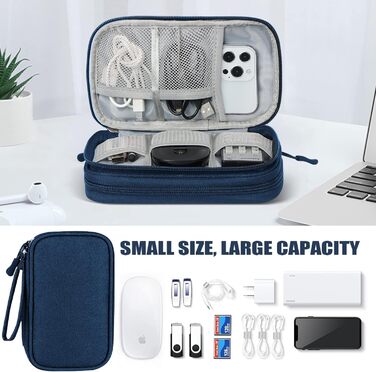 Органайзер для кабелів та аксесуарів для подорожей, універсальний, блакитний