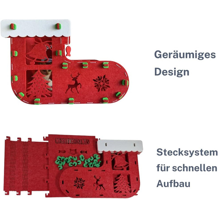 Кіт-будинок Petix Indoor великий, червоний, XXL (58×42×40 см) – для сну та ігор, різдвяна кучечка