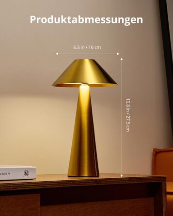 BOJIM 2 шт. LED настільна лампа золота, акумуляторна, USB, бездротова, диммування, магнітна, IP54, вологостійка, для балкона, поворотний наголовник