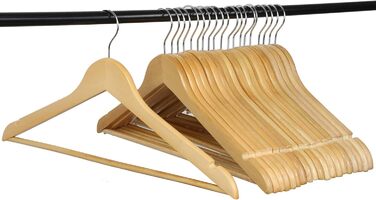 Дерев'яні вішалки для одягу з виступами для спідниць та штанів, 360° обертання, 20 шт. (білий)