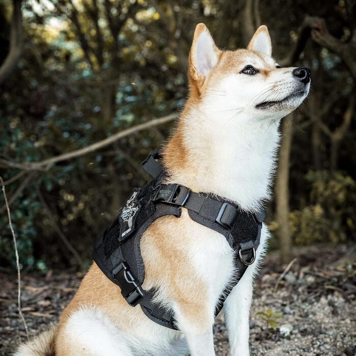 Тактичне обіднє оснащення для собак OneTigris Fire Watcher 2.0 з надійною металевою пряжкою, ручкою та MOLLE-системою, чорне