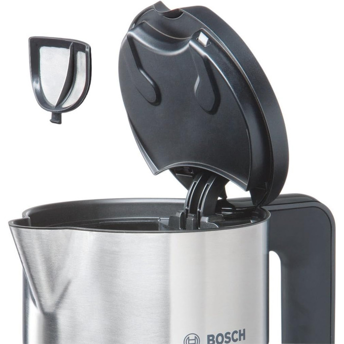 Bosch cordless kettle TWK8611P, automatic shut-off, overheat protection, temperature selection, keep-warm function, 1.5 L, 2400 W, white, single