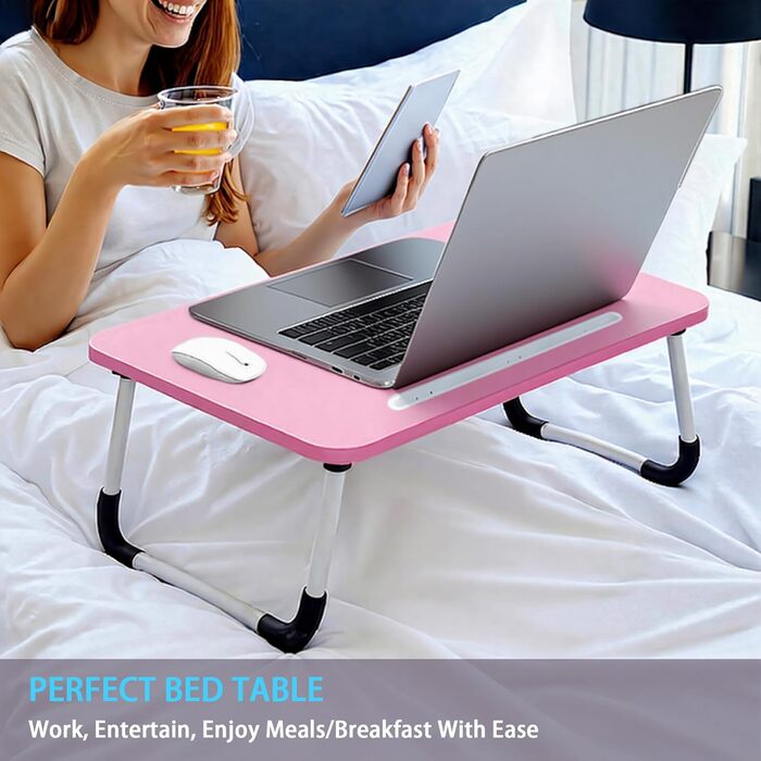 Стіл-підставка для ноутбука на ліжко - Laptoptisch 48 x 30 см, сірий/червоний, для їжі, читання, роботи