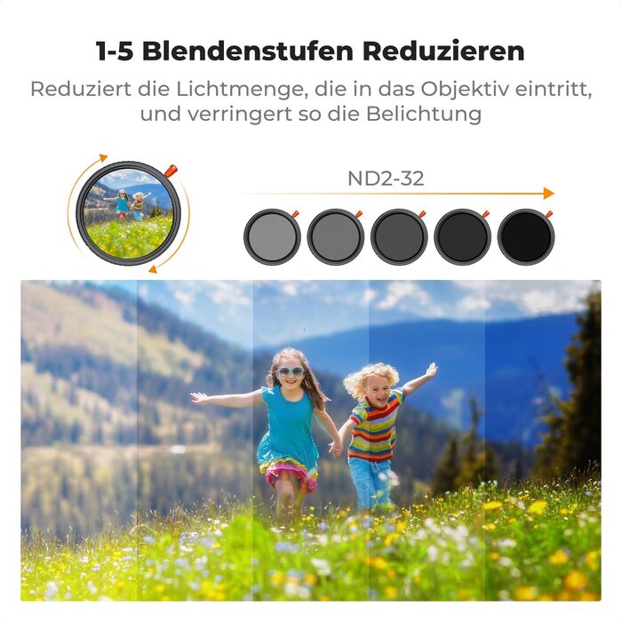 Фільтр K&F Concept 77mm 3-в-1: поляризаційний, ND2-ND32, Black Mist з 28-шаровим покриттям Nano-Klear