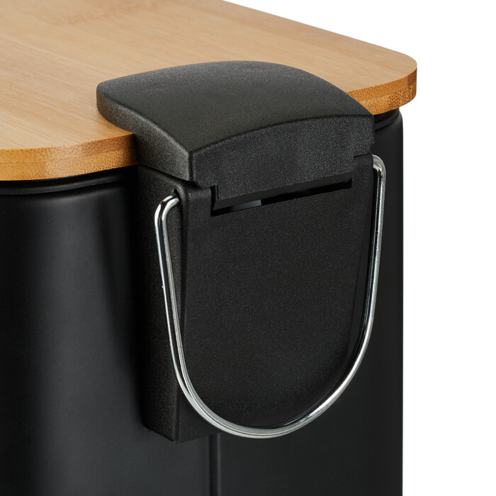 Relaxdays Waste Bin 5 l with Bamboo Lid