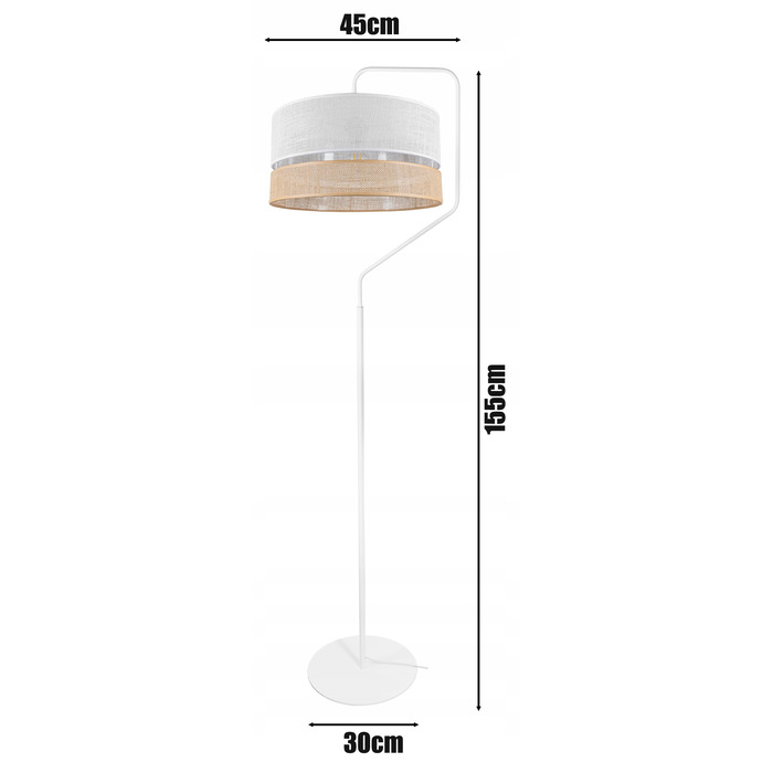 Підлогова лампа Glimex Modern E27 60 Вт, бежево-біла