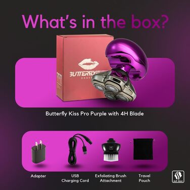 Триммер для тіла та голови Skull Shaver Butterfly Kiss Pro Lila – жіночий електричний триммер, найкращий подарунок для жінок