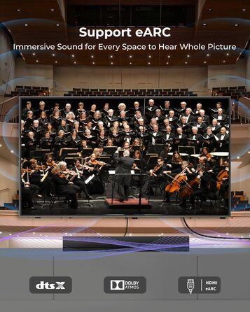 Кабель HDMI 8K Silkland з підтримкою eARC - сертифікований для PS5, Fire TV, HDTV, ноутбука (7.6M)