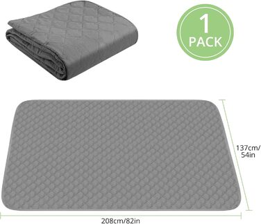 Водонепроникний килимок для собак, килимок для котів, неслизький, міцний, для захисту дивану, ліжка, автокрісла, можна прати в пральній машині (172 x 208 см, Темно-сірий, M (137x208 см))