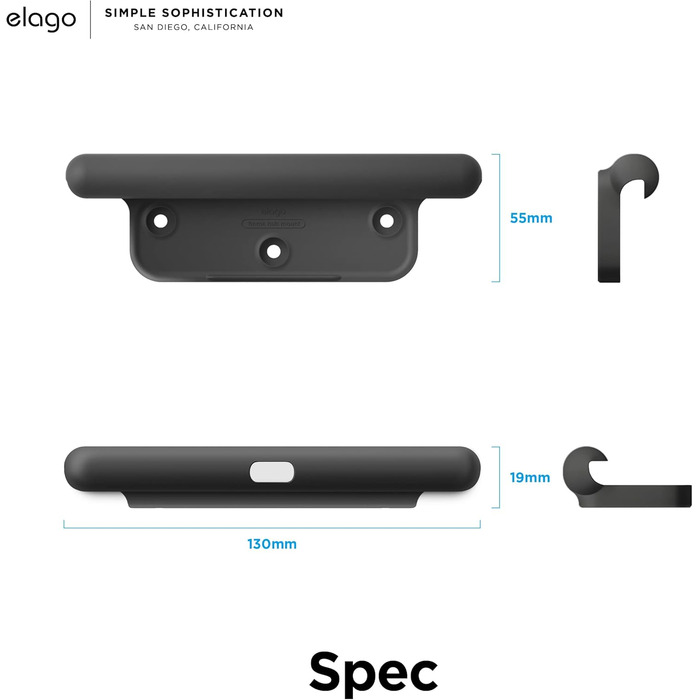 Тримач для планшета elago Home Hub Mount для Apple iPad, iPad Air/Pro, Samsung Galaxy Tab та інших планшетів, силіконовий, з кабельний-менеджментом, темно-сірий
