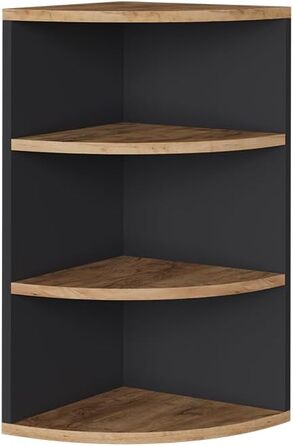 Vicco Corner Shelf Ecki, Bookshelf, White/Goldkraft Oak, 30 x 60 cm (Anthracite/Goldkraft Oak, 60x30 cm)