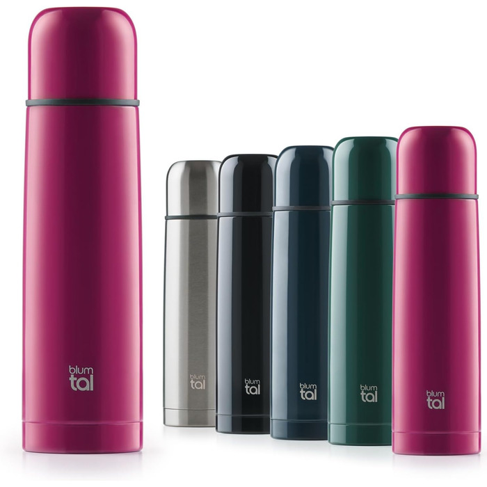 Термос Blumtal® 500 мл з нержавіючої сталі, без BPA, з чашкою. Червоний/Ягода. Зберігає тепло та холод.