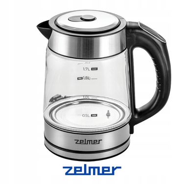 Електричний чайник Zelmer ZCK8033, 2200 Вт, 1,7 л, сріблястий/сірий