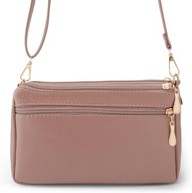 Сумка жіноча через плече маленька елегантна з тисненим візерунком, PU шкіра (Рожево-коричнева)