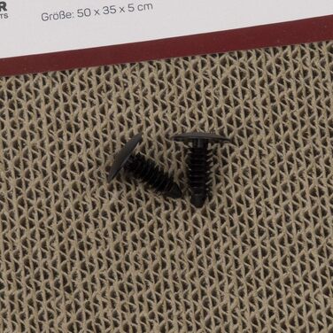 Кігтеточка для котів CanadianCat Owen XL, діаметр 50 см, сірий фетр, з хвилястим картоном