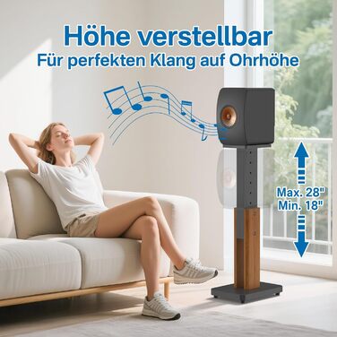 Регульовані підставки для акустики KEF LS50 Meta/Wireless II - Пара, дерев'яний масив, міцна конструкція (до 23 кг)