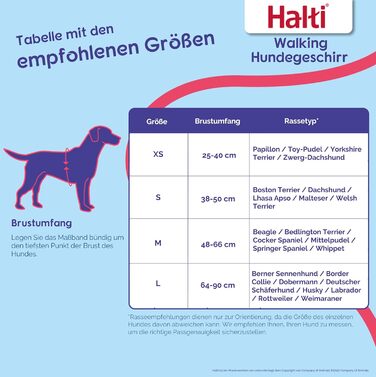 Шлейка для собак HALTI Walking – М'яка, з неопреном, 5 регулювань, світловідбиваюча, для собак середнього розміру (M, фіолетовий)