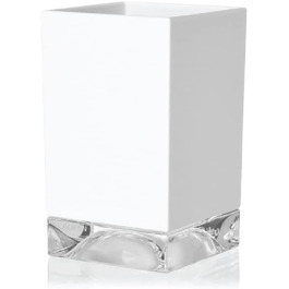 Kartell Boxy Toothbrush Holder, Plastic, Transparent, 7 x 7 x 12 cm (Toothbrush Holder, White)