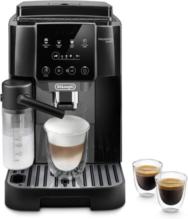 De'Longhi Magnifica Start ECAM222.60.BG, fully automatic coffee machine with LatteCrema milk system for automatic cappuccino, 4 direct selection buttons, soft-touch control panel, 