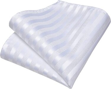 Мужской галстук DiBanGu из шелка с нагрудником и запонками, набор для свадьбы, формальный стиль (белый)